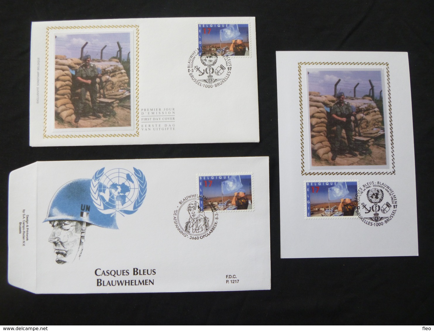 BELG.1997 2692 Mcard & FDC Soie/zijde & FDC : " Blauwhelmen / Casques Bleus " - 1991-2000