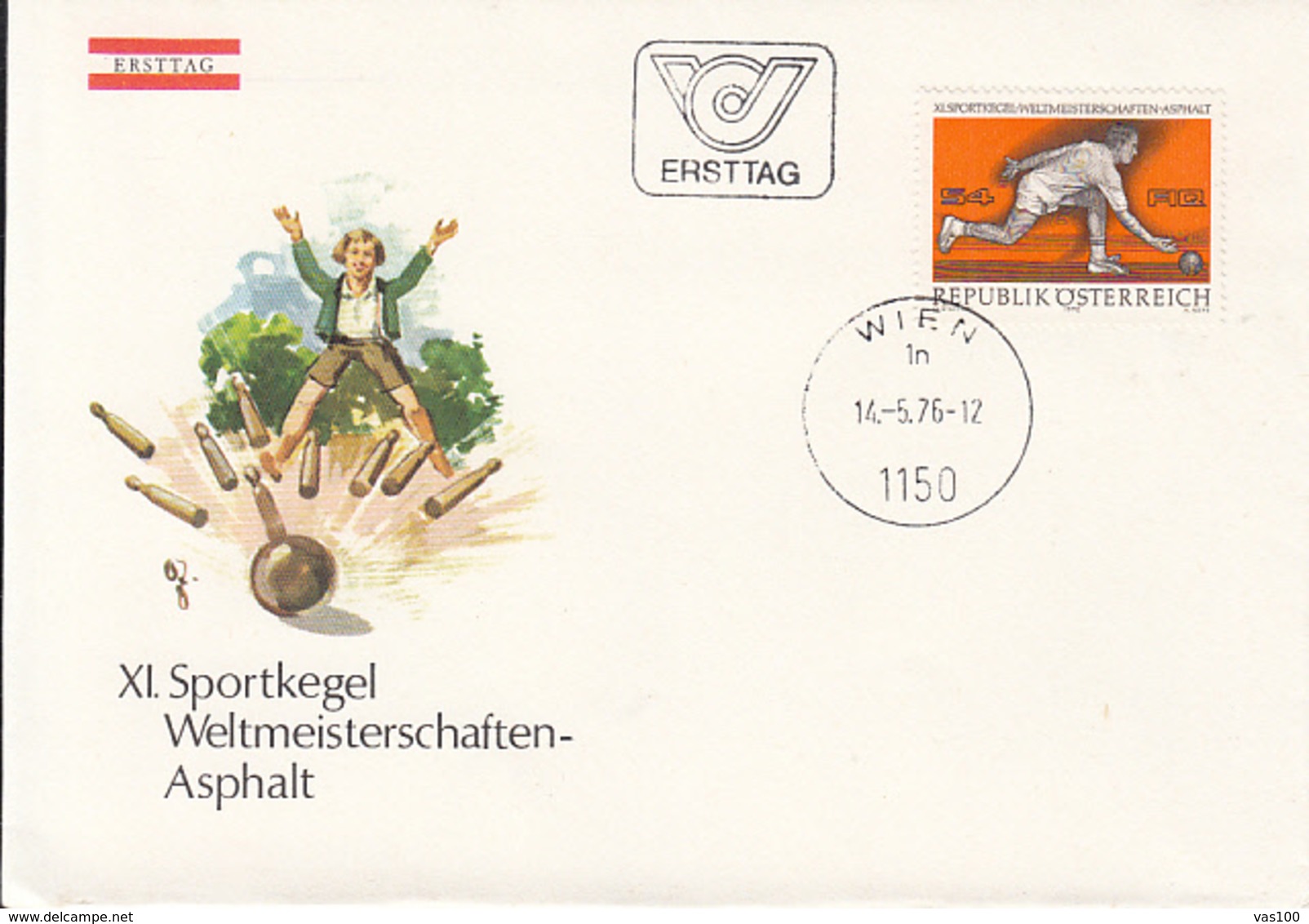 SPORTS, BOWLS, BOWLING, COVER FDC, 1976, AUSTRIA - Bowls