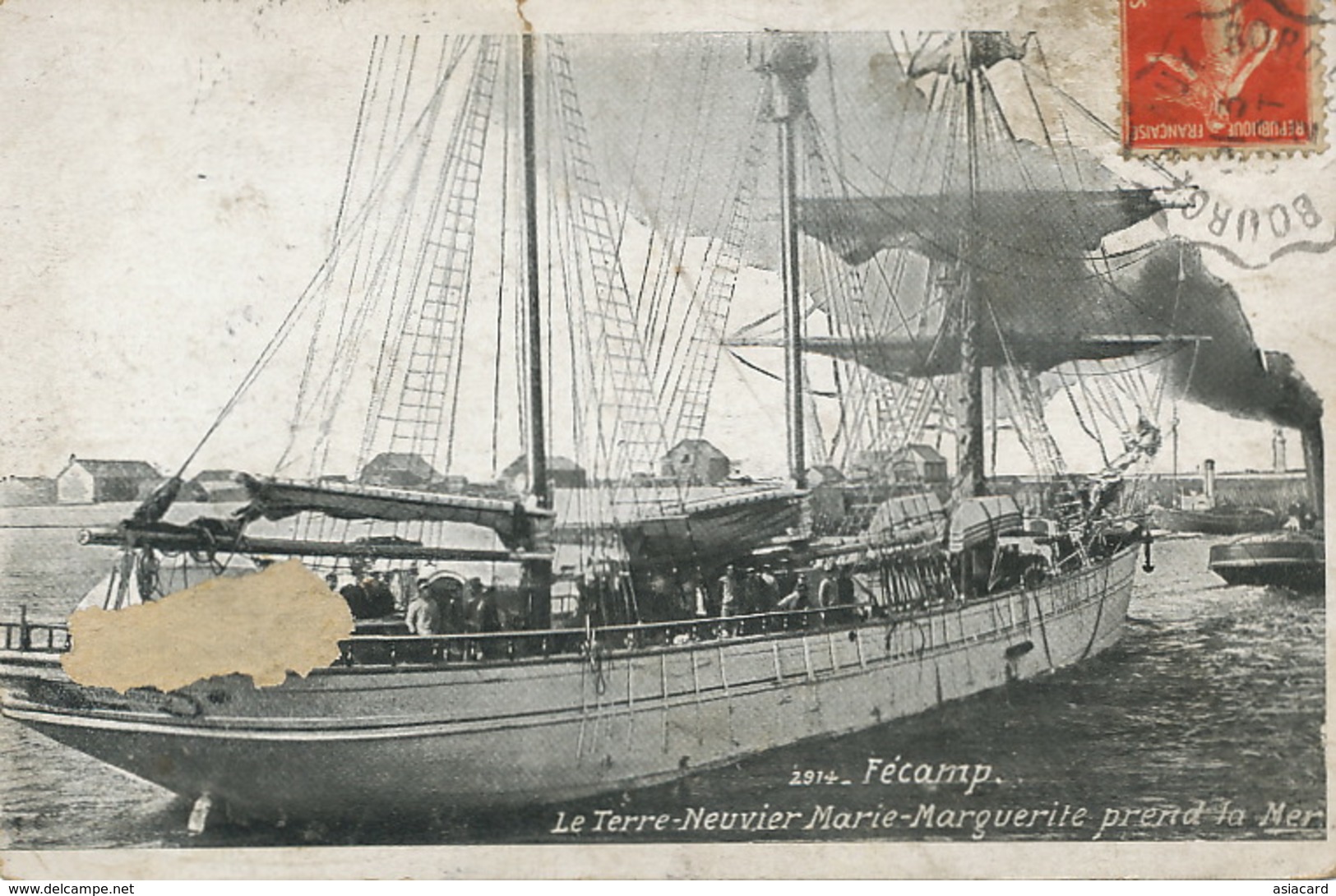 Bateau Terre Neuve Nommé Marie Marguerite  à Fecamp. Peche Morue . Cod . Envoi à Trinay 45 - Andere & Zonder Classificatie