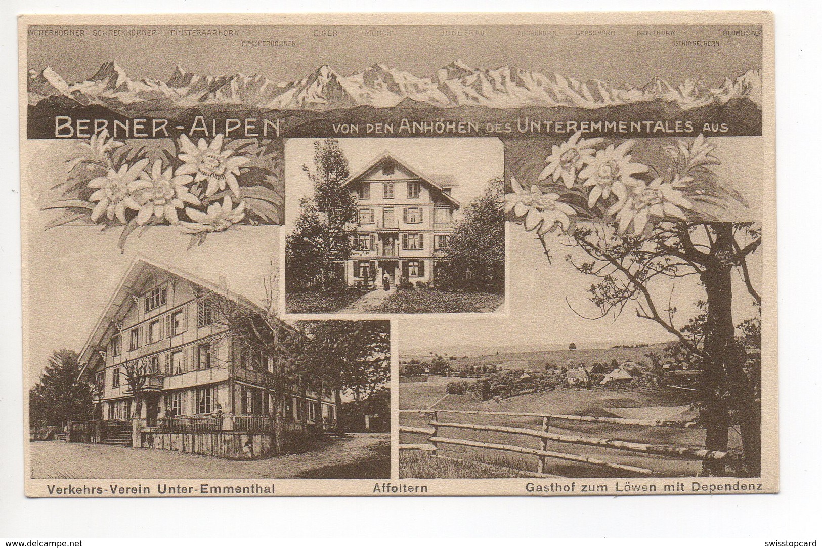 AFFOLTERN Litho Jugendstil Emmental Gasthaus Zum Löwen Mit Dependenz Verkehrs-Verein Unter-Emmental - Affoltern Im Emmental 