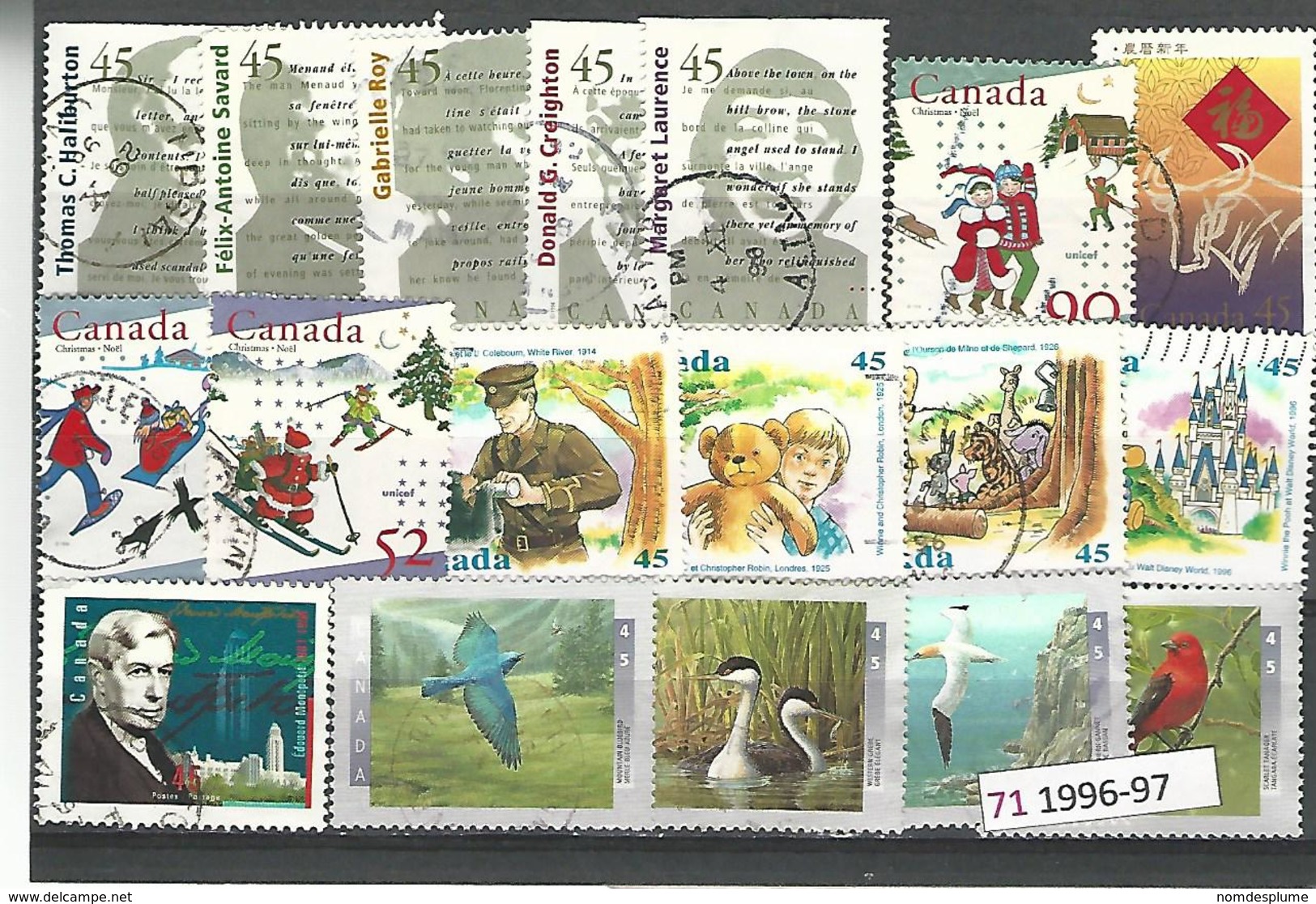 34736r ) Canada Collection Commemorative Christmas Winnie The Pooh  Birds  History Year Of The OX 1996 1997 - Oblitérés