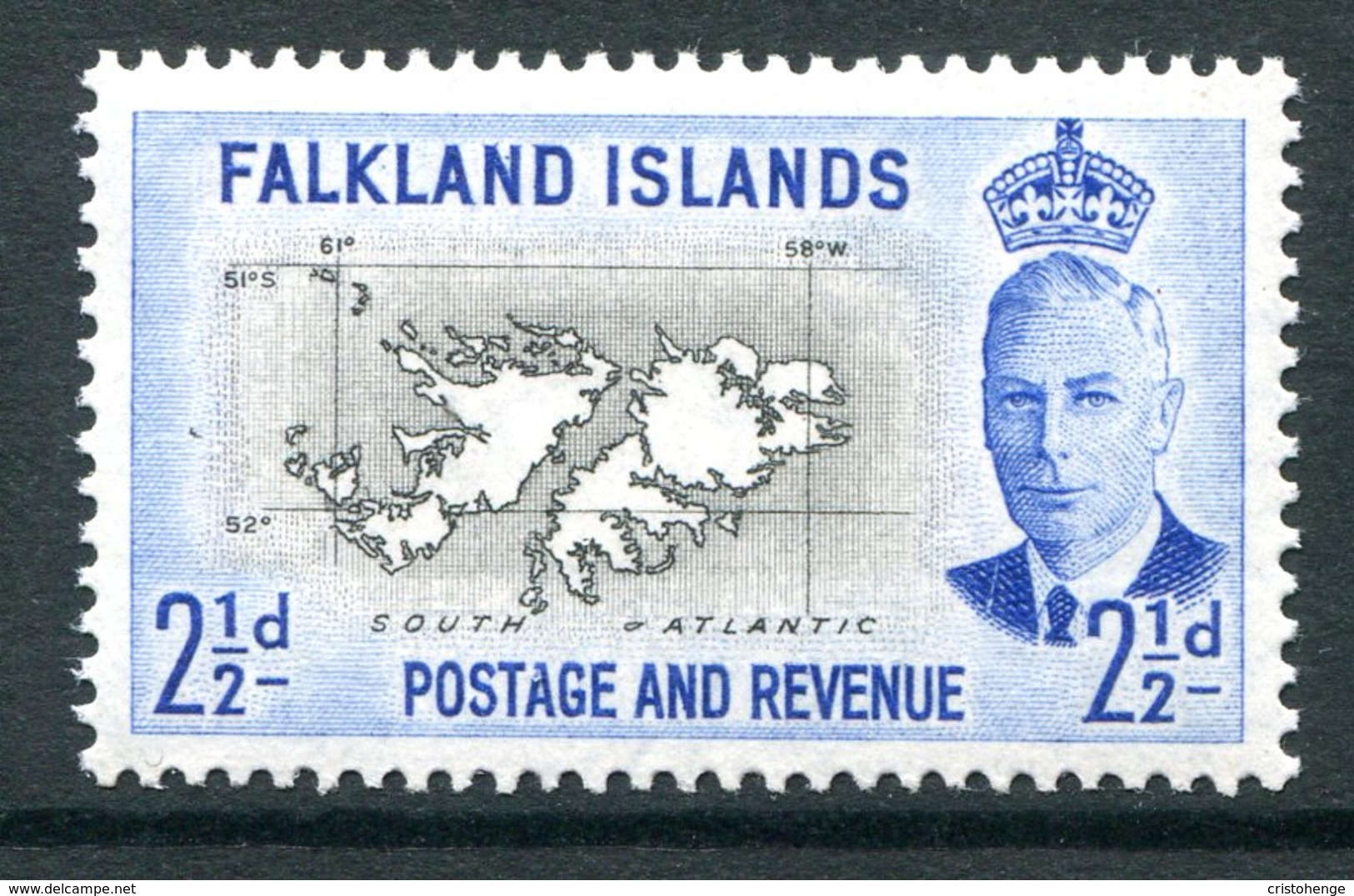 Falkland Islands 1952 KGVI Pictorials - 2½d Map Of The Islands HM (SG 175) - Islas Malvinas