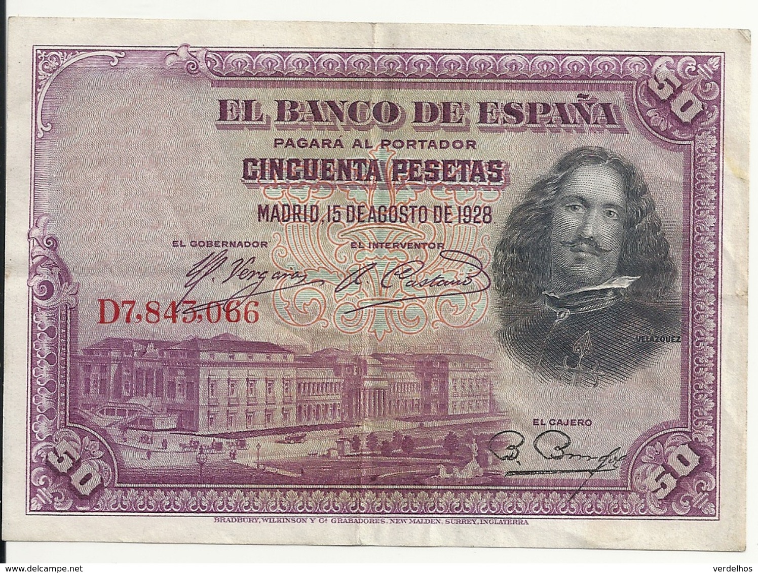 ESPAGNE 50 PESETAS 1928 VF P 75 - 50 Pesetas