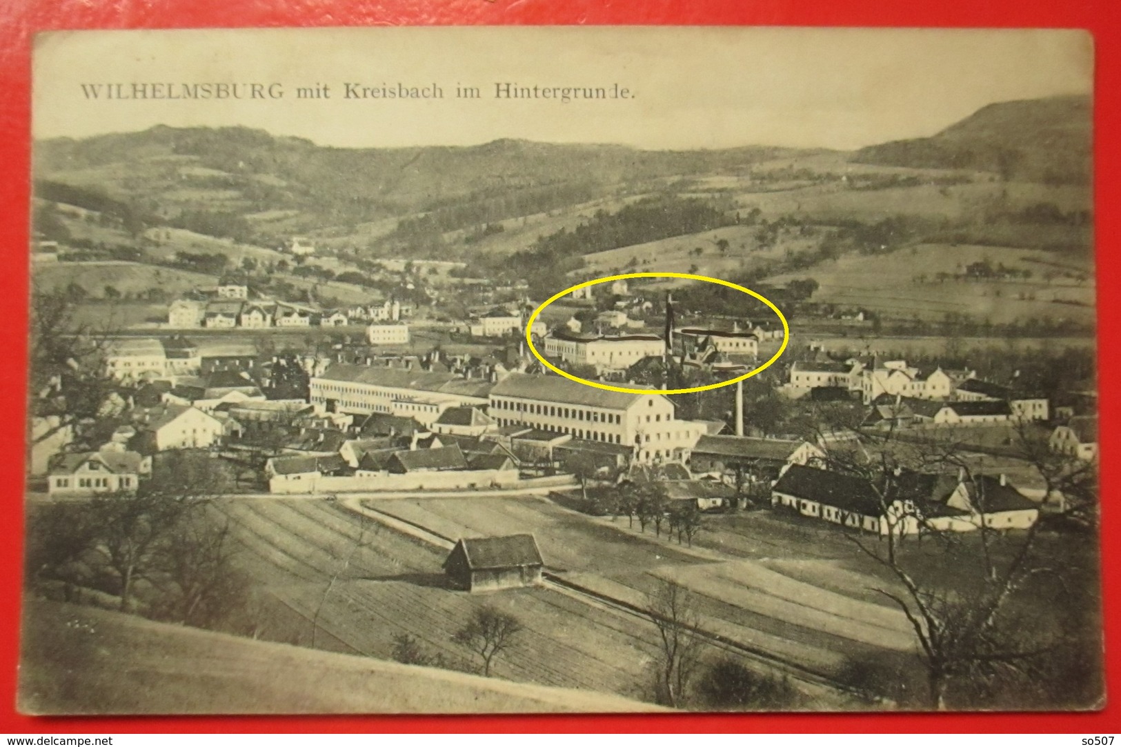 J1-Austria Vintage Postcard- Wilhelmsburg Mit Kreisbach Im Hintergrunde,Panoramic View,Factory - Wilhelmsburg