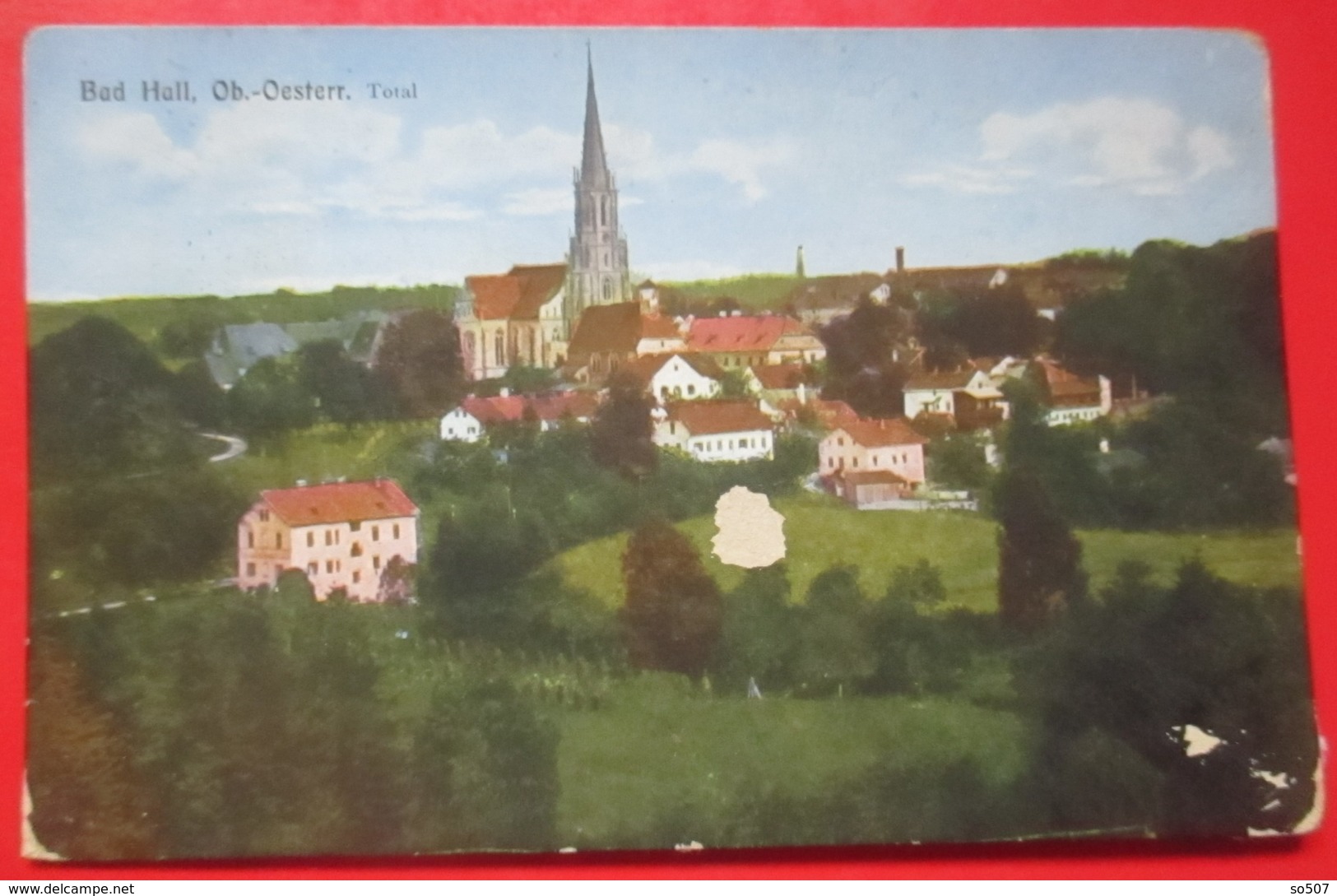 J1-Austria Vintage Postcard-Bad Hall. Ob.-Oesterr. Bad Hall - Oberosterreich, Panoramic View - Bad Hall