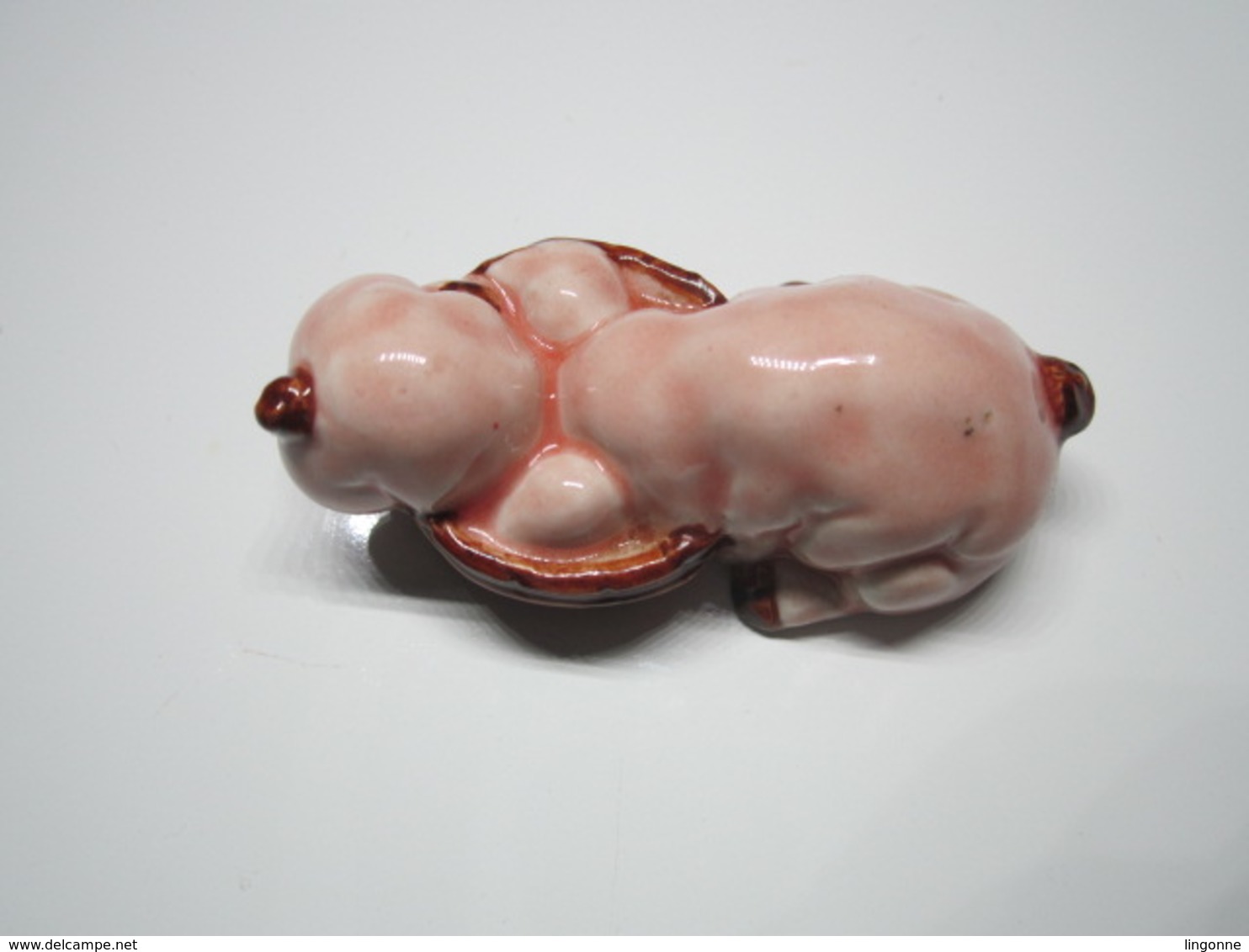 2 COCHONS LA TÊTE DANS LA GAMELLE Pour Collection. - Cerdos