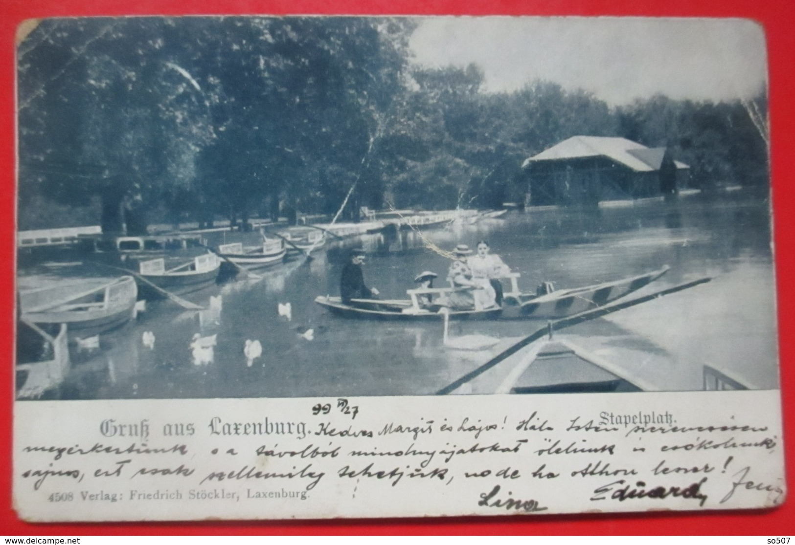 J1-Austria Vintage Postcard-Gruss Aus Laxenburg, Stapelplatz 1899. - Laxenburg