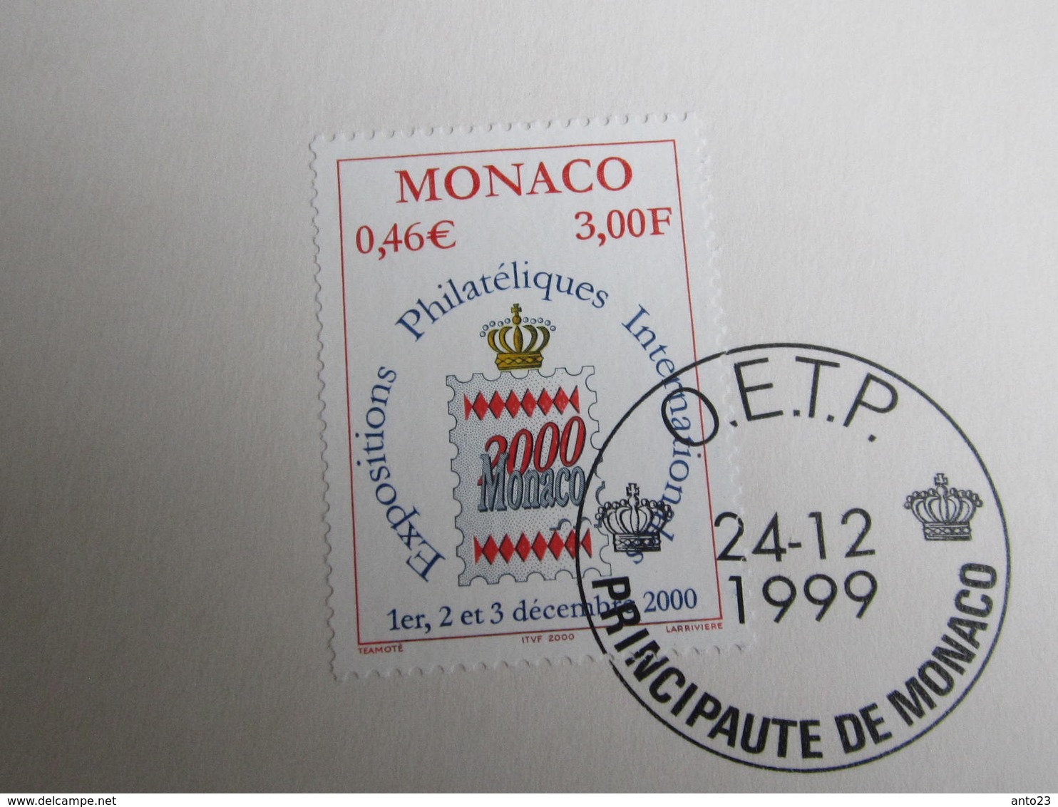 Monaco Carte De Voeux Cachet OETP Du 24/12/1999 Sur YT 2229 "Les Quatre évangélistes D'Après Irio O. Fantani - Briefe U. Dokumente