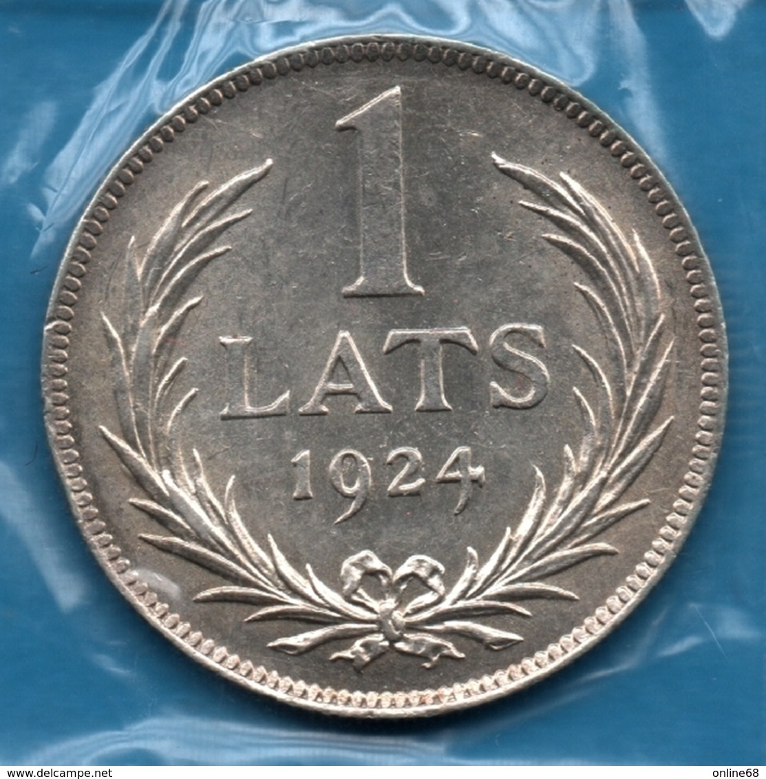 LATVIJAS REPUBLIKA  1 LATS 1924 	Silver 0.835 KM# 7 LATVIA - Lettland