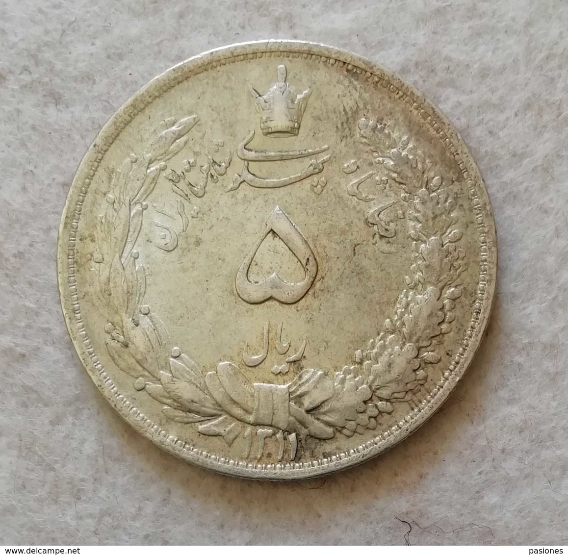 Iran 5 Rials 1931/2 (Argento 828) - Irán