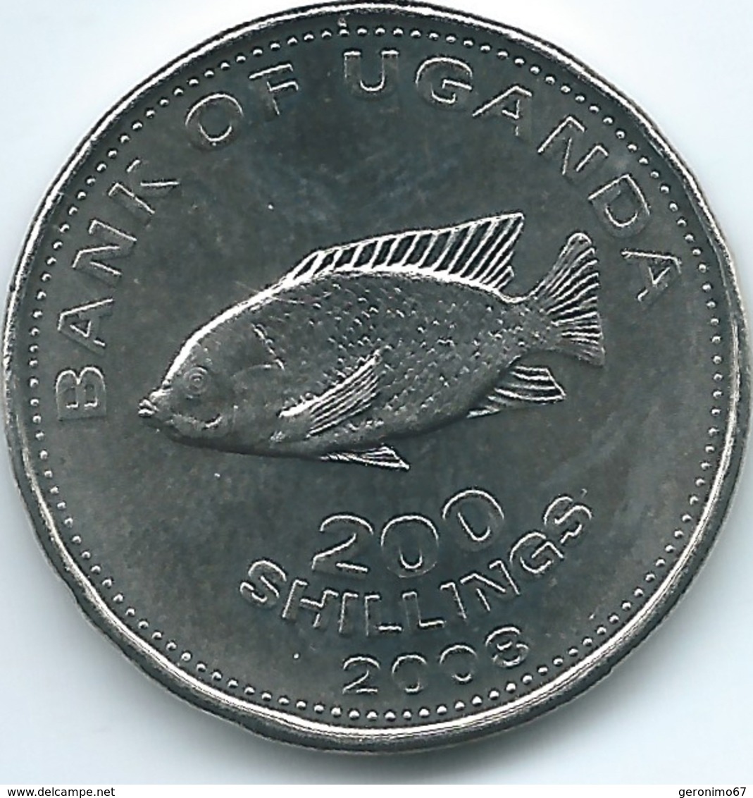 Uganda - 2008 - 200 Shillings - KM68a - Magnetic - Ouganda