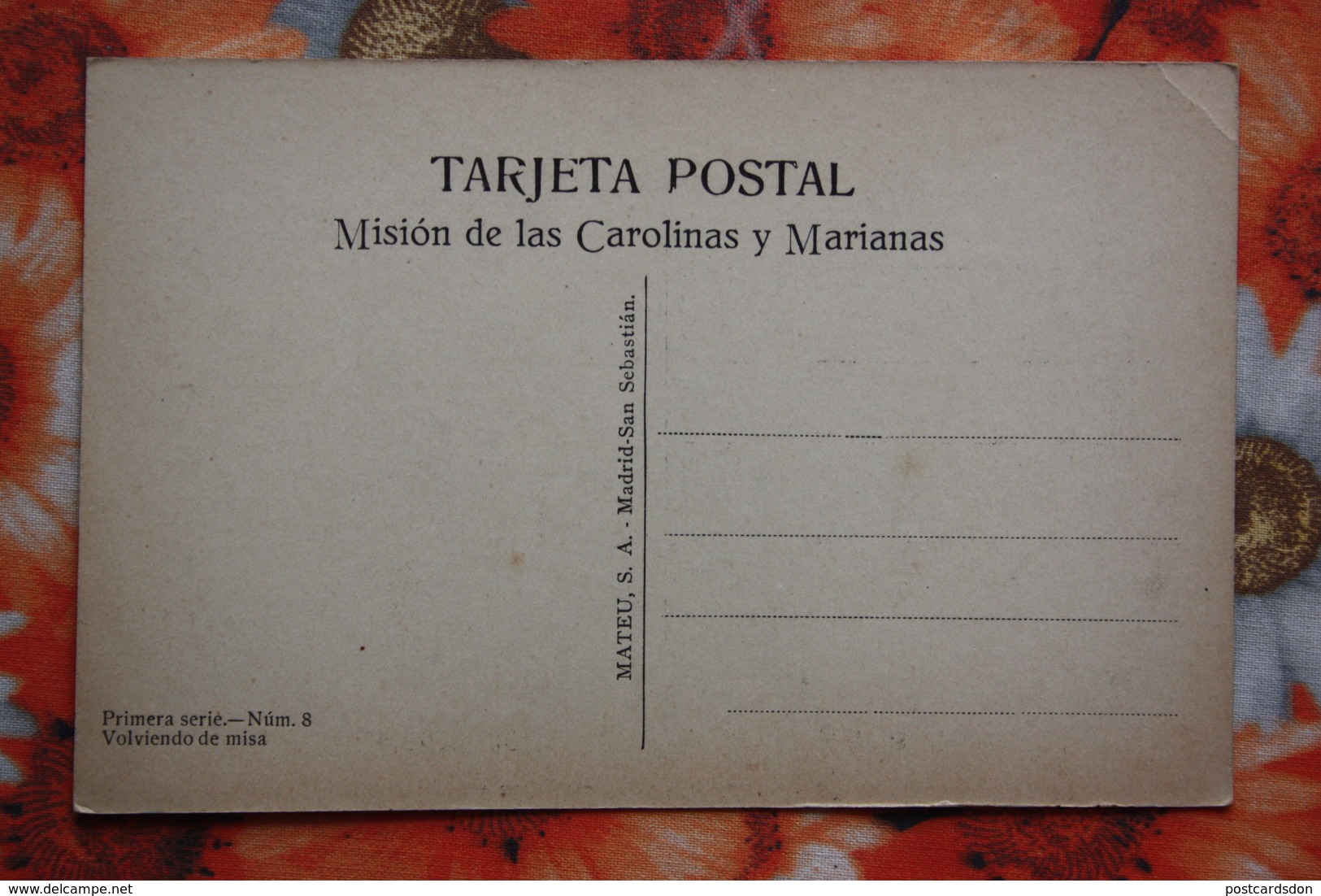 CAROLINAS Y MARIANAS Old Vintage Postcard - Sales -  Aborigens - Isole Marianne