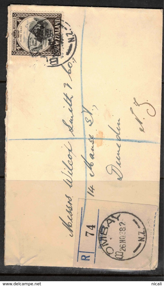 NZ 1935 4d Rate On Cover SG U #BIR175 - Lettres & Documents