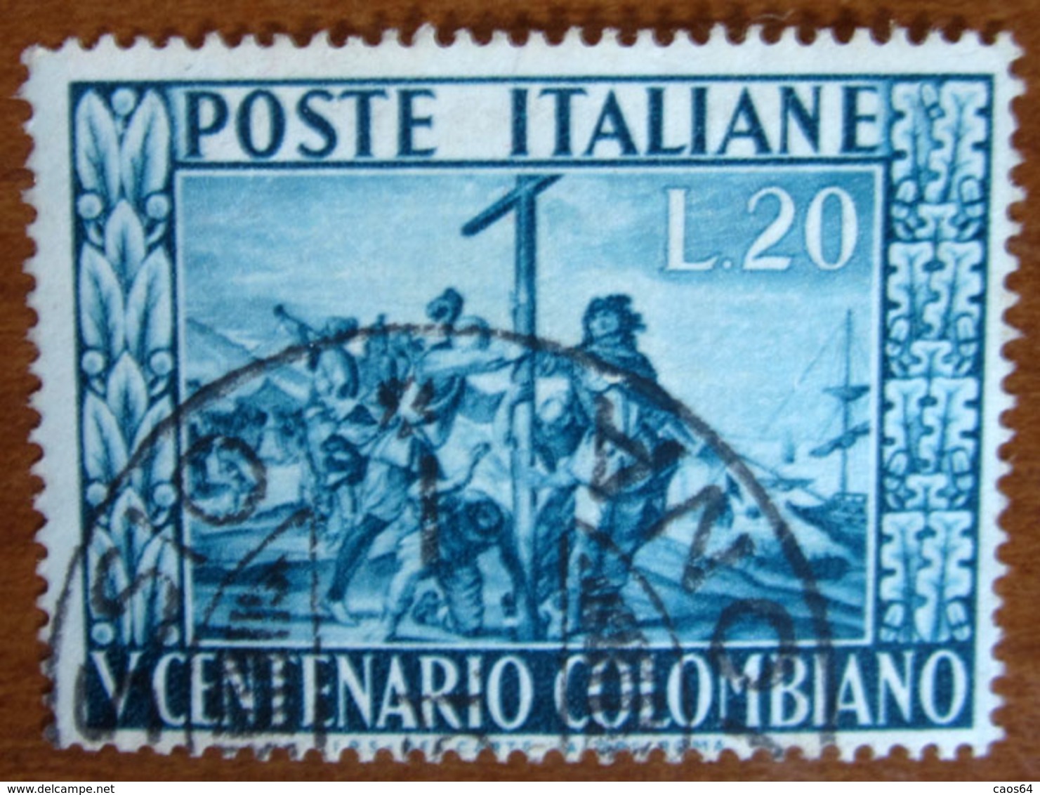 1951 ITALIA Cristoforo Colombo V Centenario Colombiano - Lire 20 Usato - 1946-60: Usati