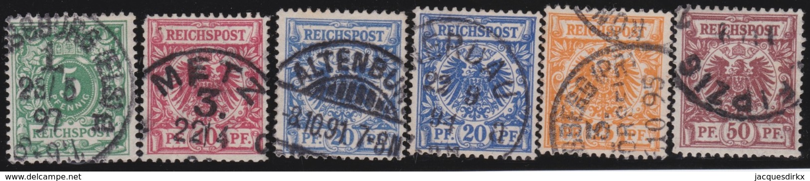 Deutsches Reich    .    Michel   .    6  Marken       .      O      .       Gebraucht  .   /   .  Cancelled - Used Stamps