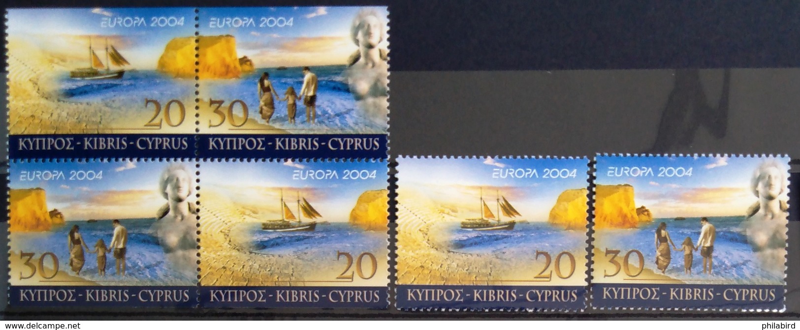 EUROPA        ANNEE 2004        CHYPRE         N° 1043/1044 + 2 X 1043a/1044a           NEUF** - 2004