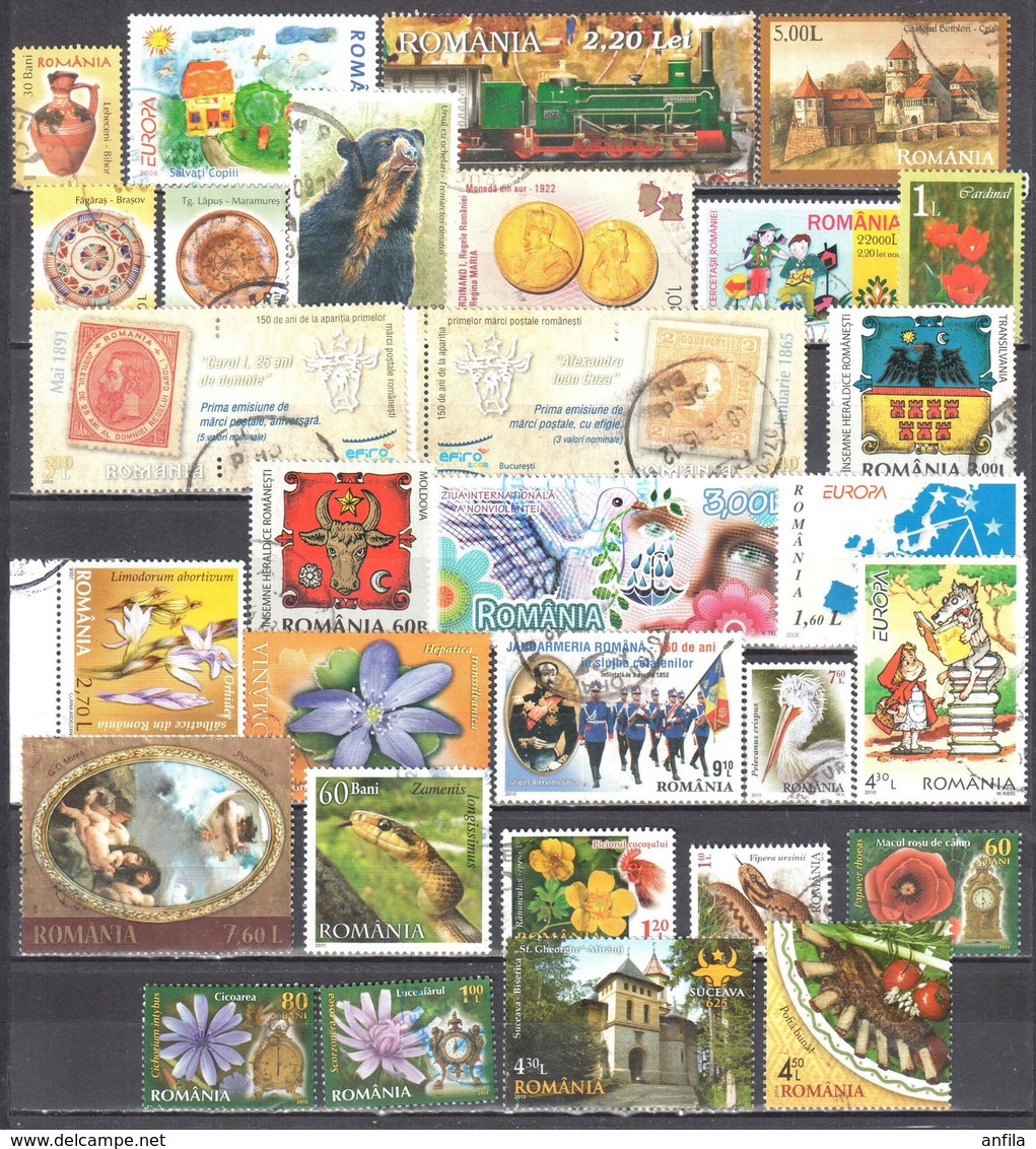 Romania 2005-14 - Mix Of 30 Different Stamps - Used - Autres & Non Classés