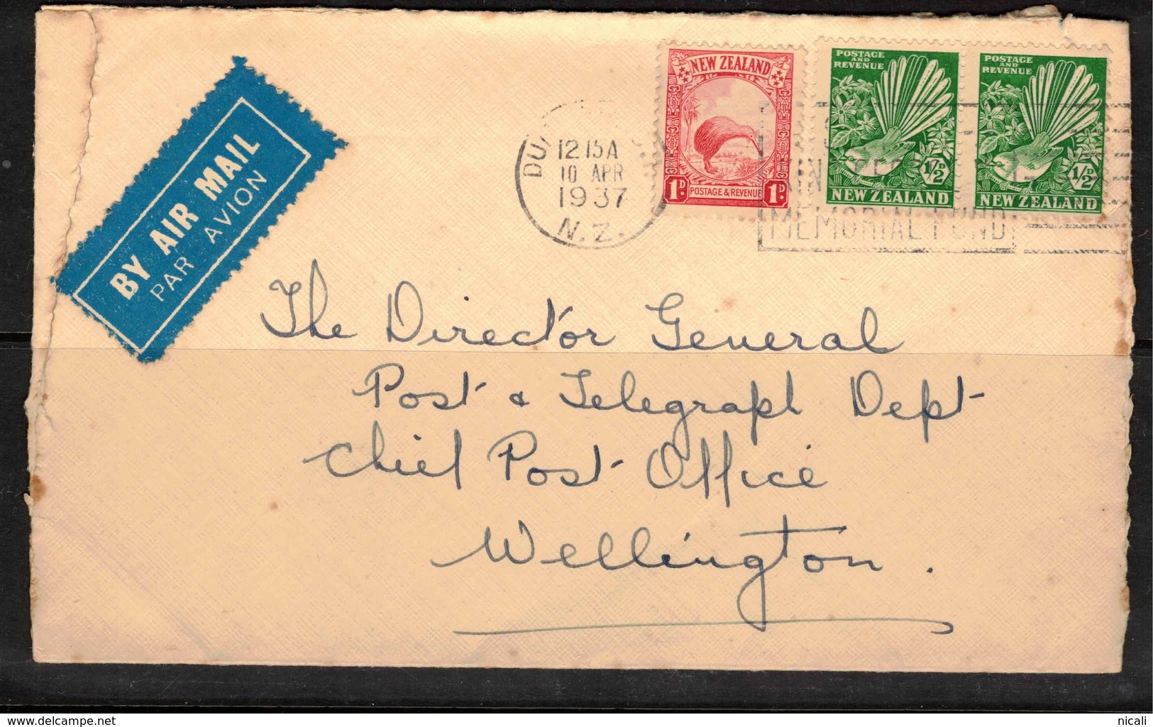 NZ 1935 2d Rate On Cover SG 579 U #BIR170 - Lettres & Documents