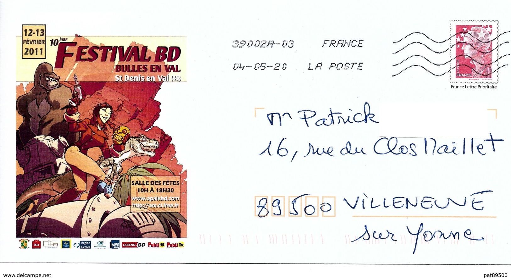 10 ème FESTIVAL De La BD En 2011  à ST DENIS EN VAL (Loiret) PAP Beaujard Voyagée 2020 - Prêts-à-poster:Overprinting/Beaujard