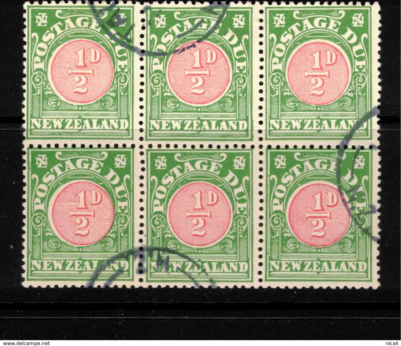 NZ 1925 1/2d Postage Due Art Paper Block SG D27 U #BIR156 - Postage Due