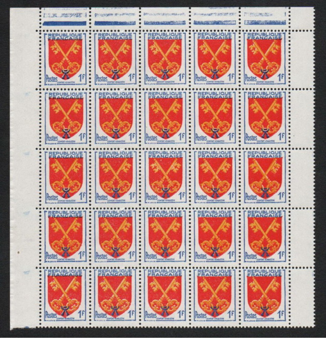 France YT 952/1047/1180/1182 X 4 Blocs De 25 Sans Charnière ** Ni Sur Timbres Ni Sur Marges Poitou/Comtat Venaissin - Neufs