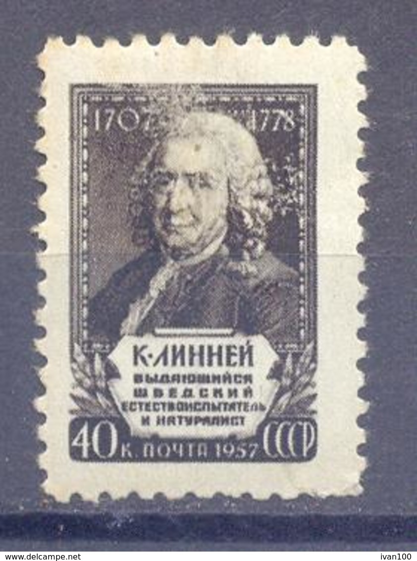 1958. USSR/Russia, 250th Birth Anniv. Of Linnauex, Scientist, Mich. 2048, 1v, Mint/** - Nuovi