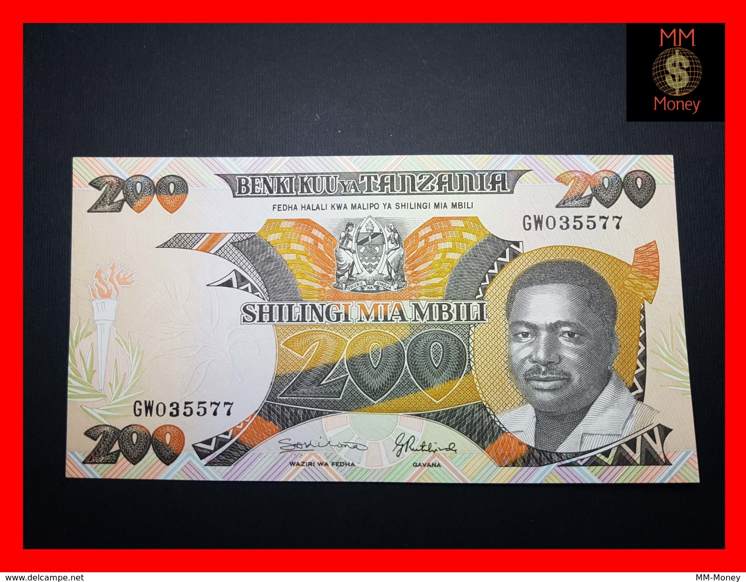 TANZANIA 200 Shilingi 1992 P. 20  UNC - Tanzania