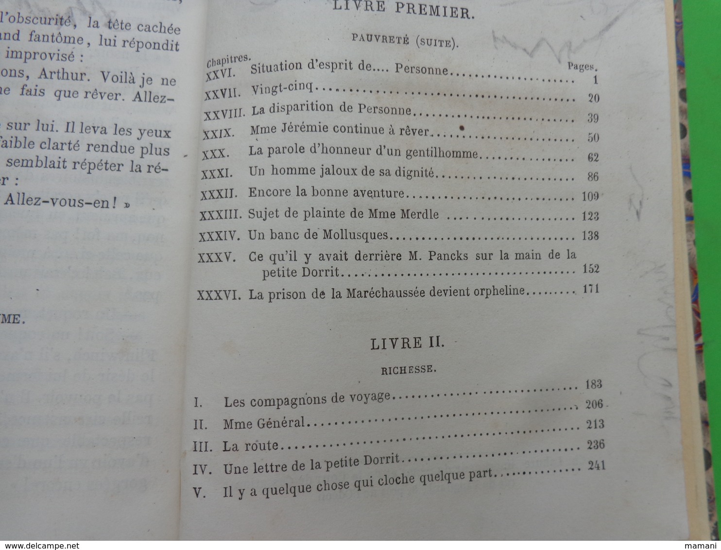 Lot De 2 Livres -la Petite Dorit - Tome 1 Et 2 Ch. Dickens -1858- - Autres & Non Classés