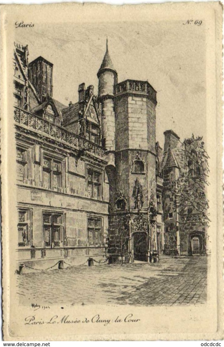 Gravure Paris Le Musée De Cluny La Cour RV - Arrondissement: 05