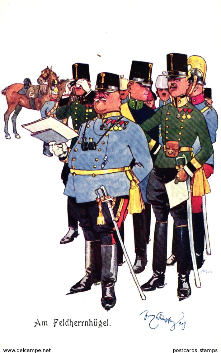 Militär, Soldaten, "Am Feldherrnhügel", Sign. Schönpflug - Schoenpflug, Fritz