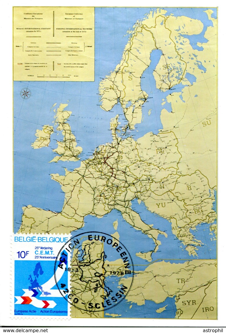 15178137 BE 19780318 Sclessin; Europe; 25ans CEMT Ministres Transports CM Cob1884 - 1971-1980