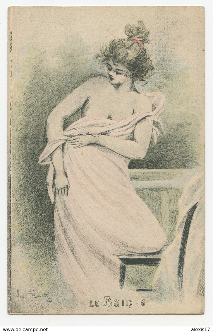 Henri Boutet.art Nouveau.éditions De L'atelier D'art En Pointe Sèche.le Lever De La Parisienne,femme érotique. - Boutet