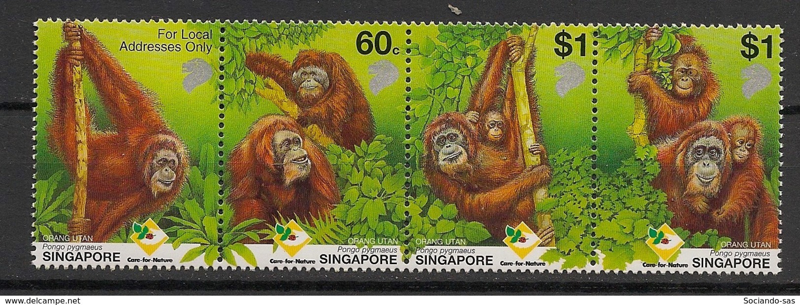 Singapore - 2001 - N°Yv. 1013 à 1016 - Faune / Orang Outan - Neuf Luxe ** / MNH / Postfrisch - Singapore (1959-...)