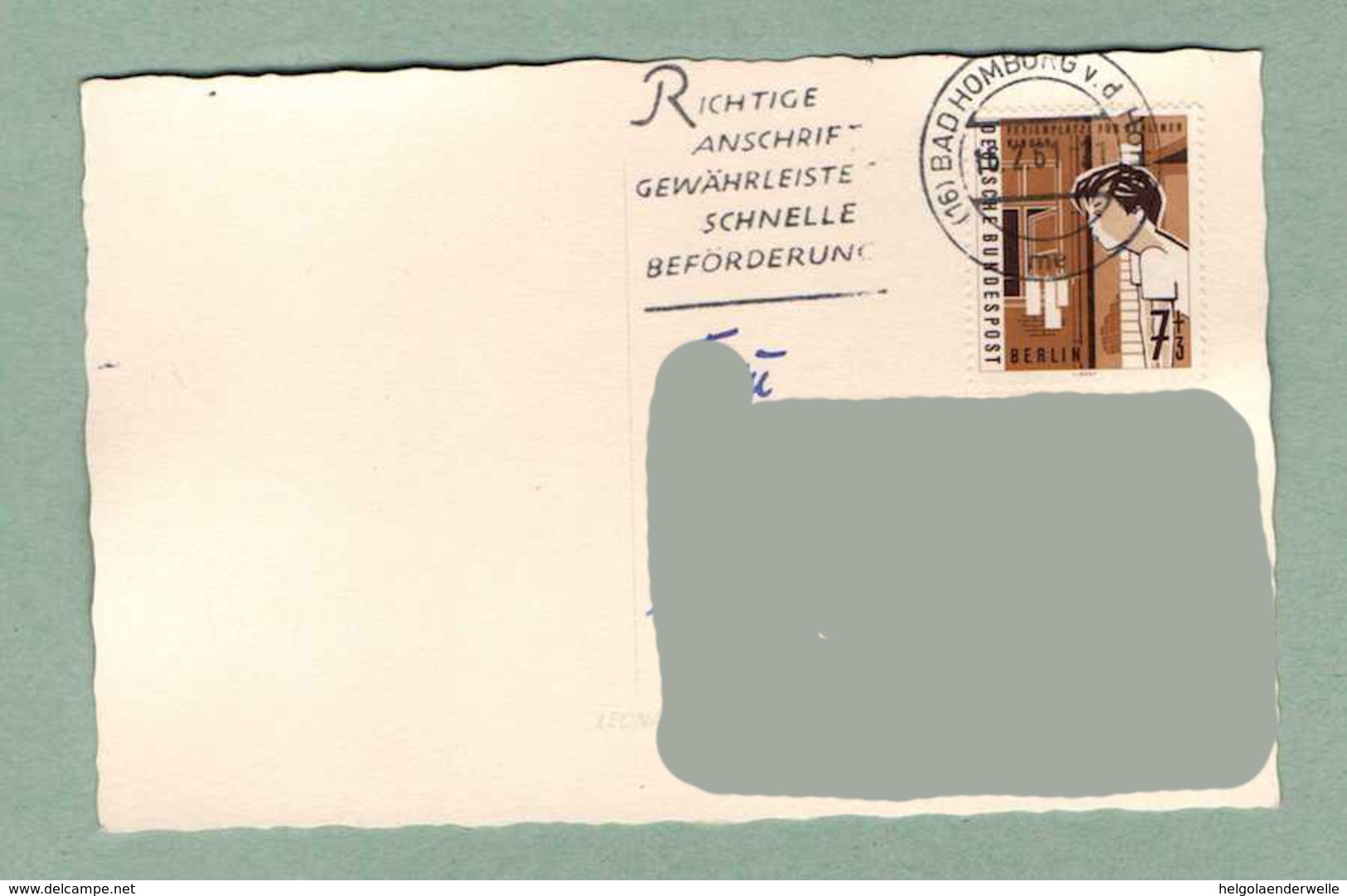 SYLT EXPRESS - POSTSTEMPEL HOMBURG V.d.H. 1961 - Eisenbahnen