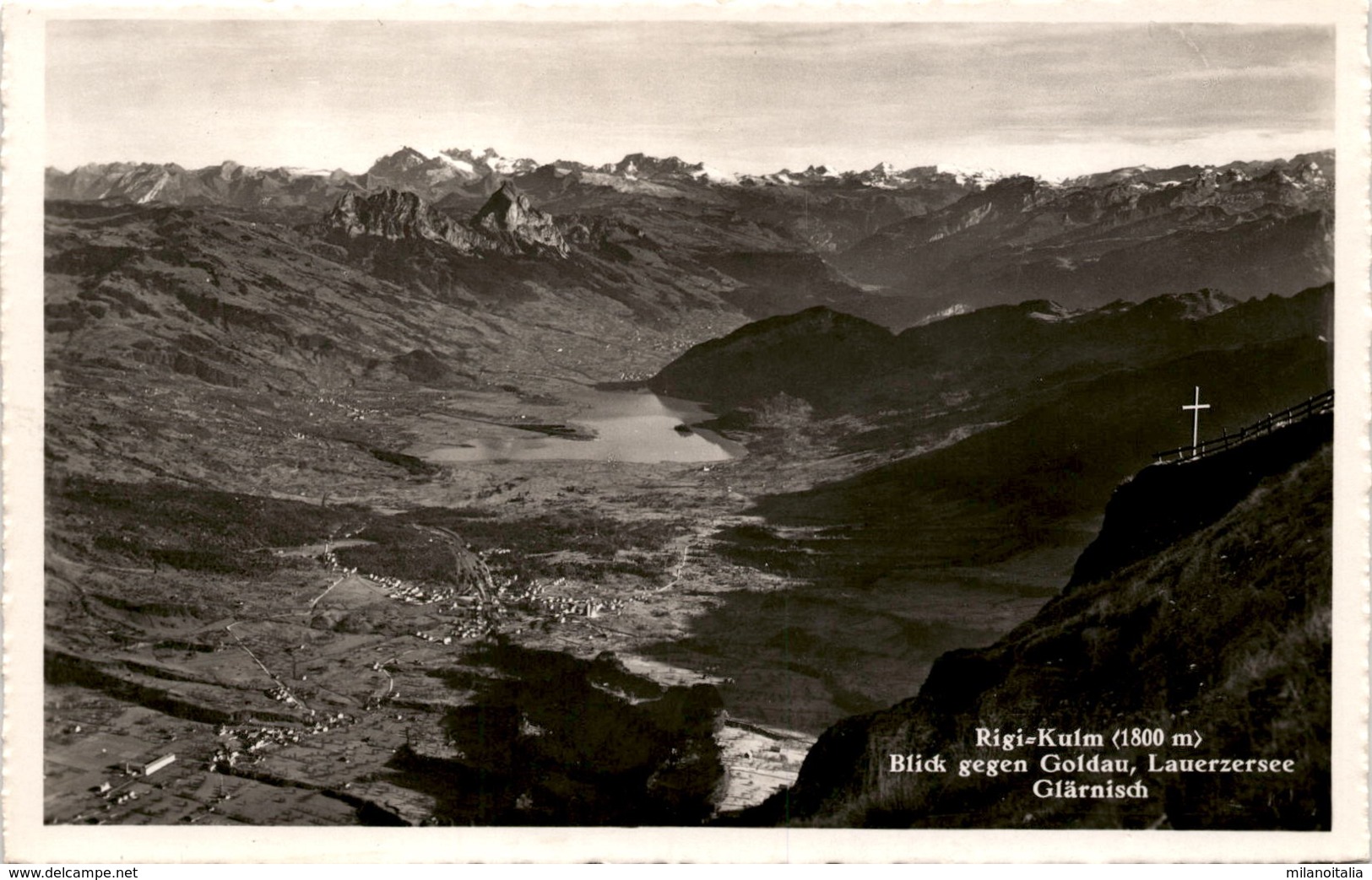 Rigi-Kulm - Blick Gegen Goldau, Lauerzersee, Glärnisch (8080) - Lauerz