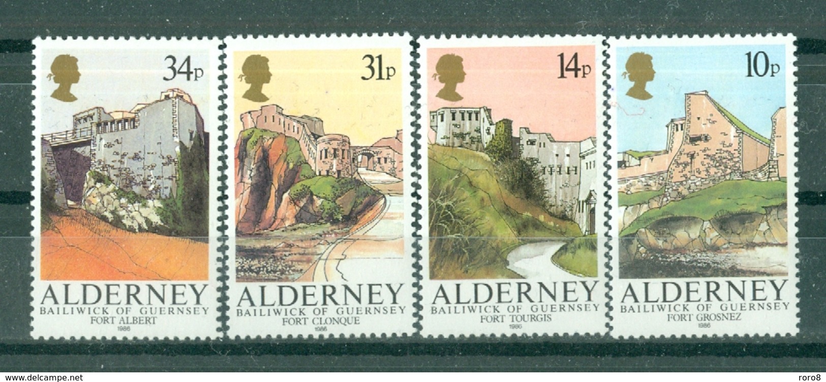 AURIGNY - ALDERNEY - N° 28** MNH à  31** MNH LUXE FRAICHEUR POSTALE - Fortifications Typiques. - Alderney