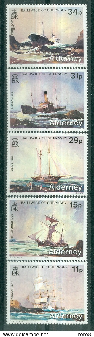 AURIGNY - ALDERNEY - N° 32** MNH à  36** MNH LUXE FRAICHEUR POSTALE - Naufrages Aux Alentours De L'île. - Alderney