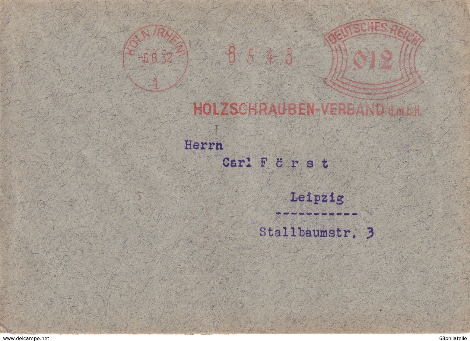 ALLEMAGNE 1932 LETTRE EMA DE KÖLN - Franking Machines (EMA)