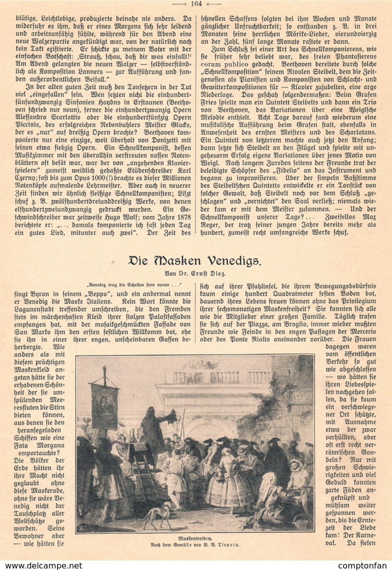 A102 518 Venedig Masken Karneval Artikel Mit 6 Bildern 1911 !! - Fasching & Karneval