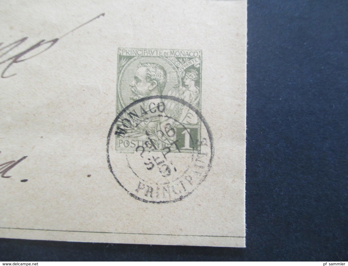 Monaco ca. 1891 -1905 Postkarten / 1x Umschlag mit Aufdruck Taxe Reduite / Carte Lettre und 1x Streifband insgesamt 6 St