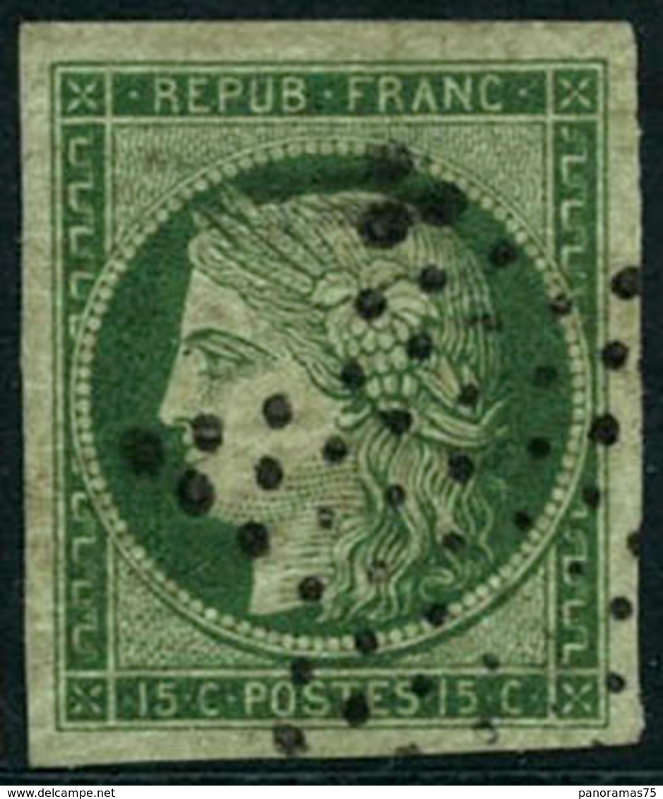 Obl. N°2 15c Vert, Pièce De Luxe, Certif Scheller - TB - 1849-1850 Ceres