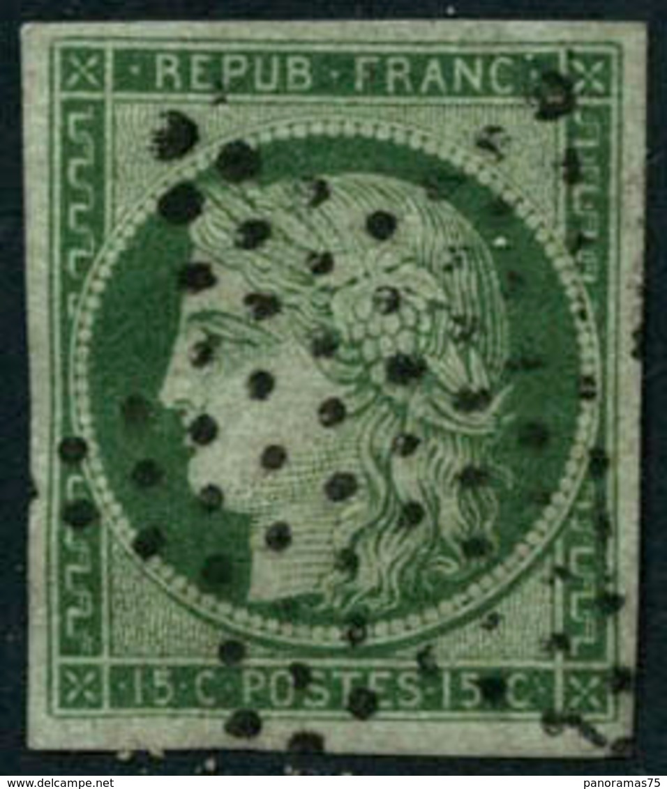 Obl. N°2 15c Vert - TB - 1849-1850 Ceres