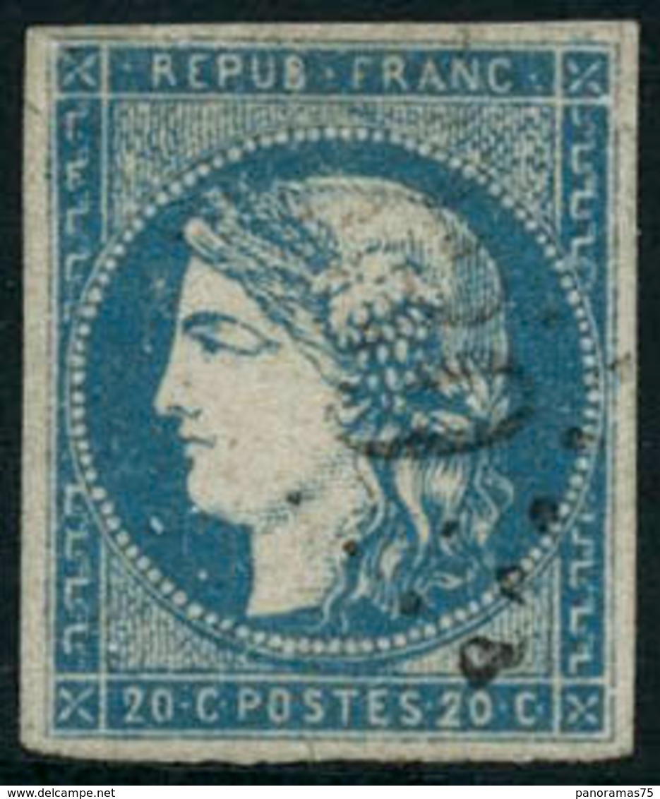 Obl. N°44B 20c Bleu, Type I R2, Signé Calves - TB - 1870 Ausgabe Bordeaux