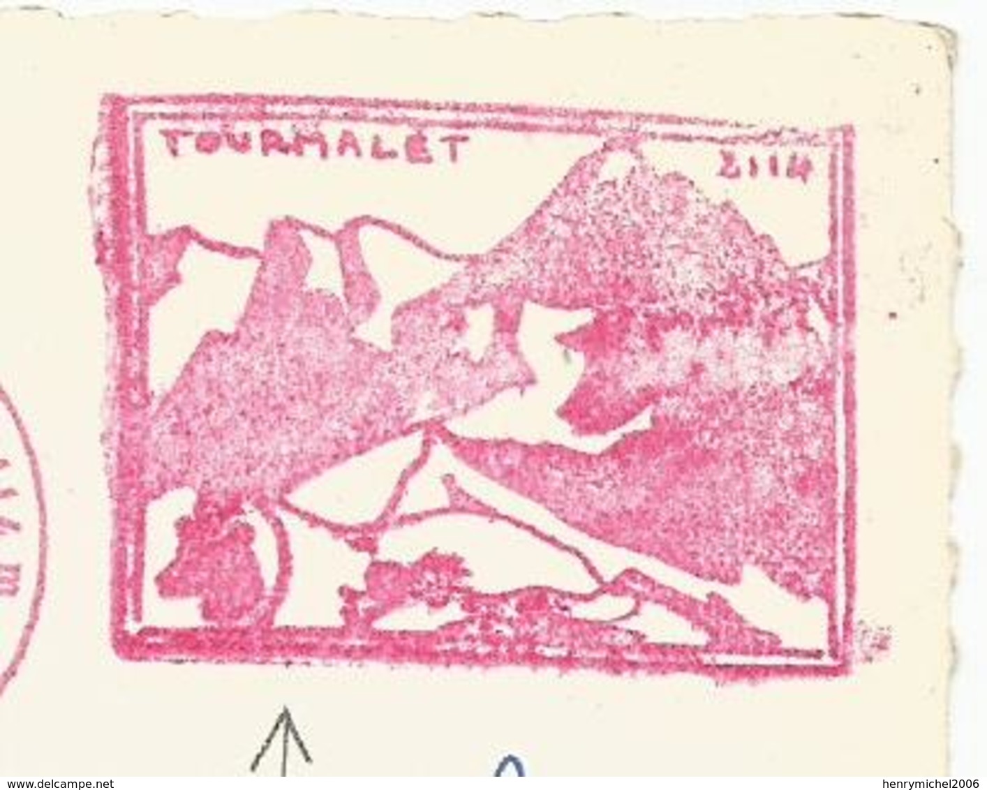 Marcophilie Route Du Tourmalet Beau Cachet Daguin Rouge -65 - 1921-1960: Période Moderne