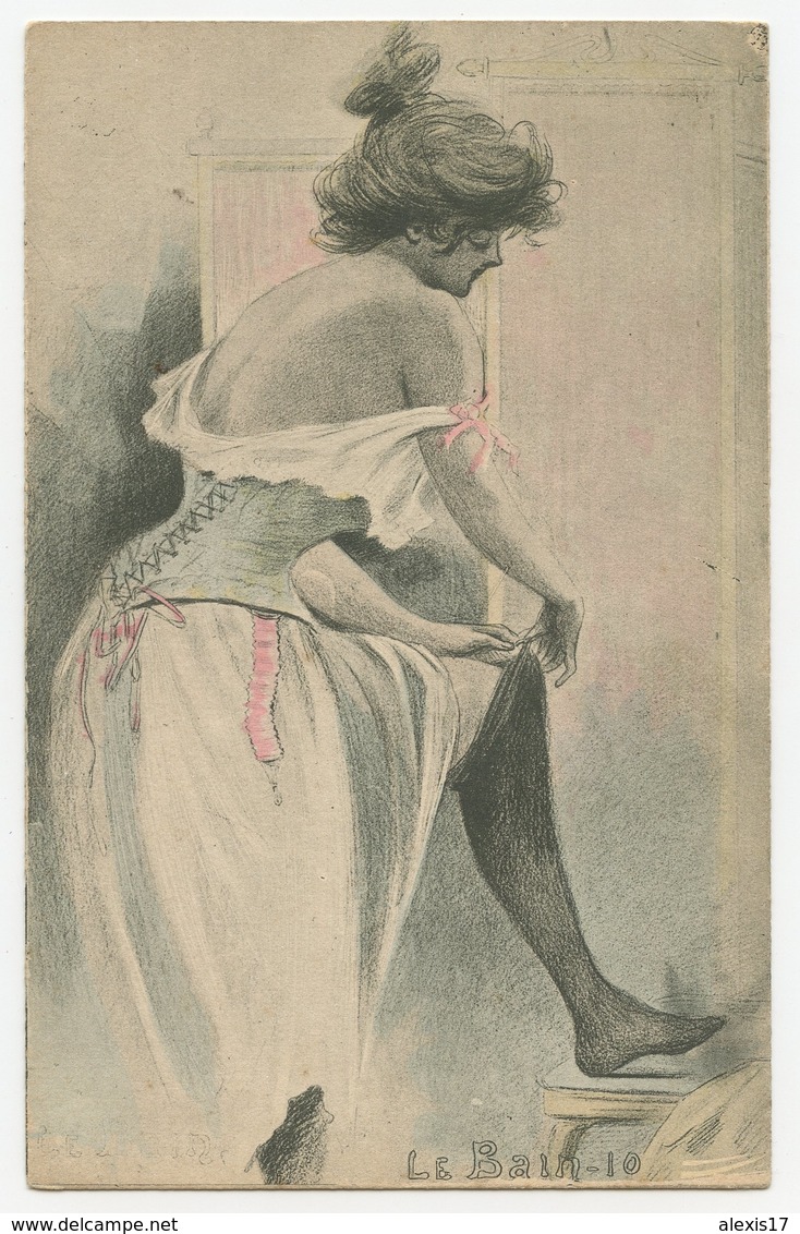 Henri Boutet.art Nouveau.éditions De L'atelier D'art En Pointe Sèche.le Lever De La Parisienne,le Bain.femme érotique - Boutet