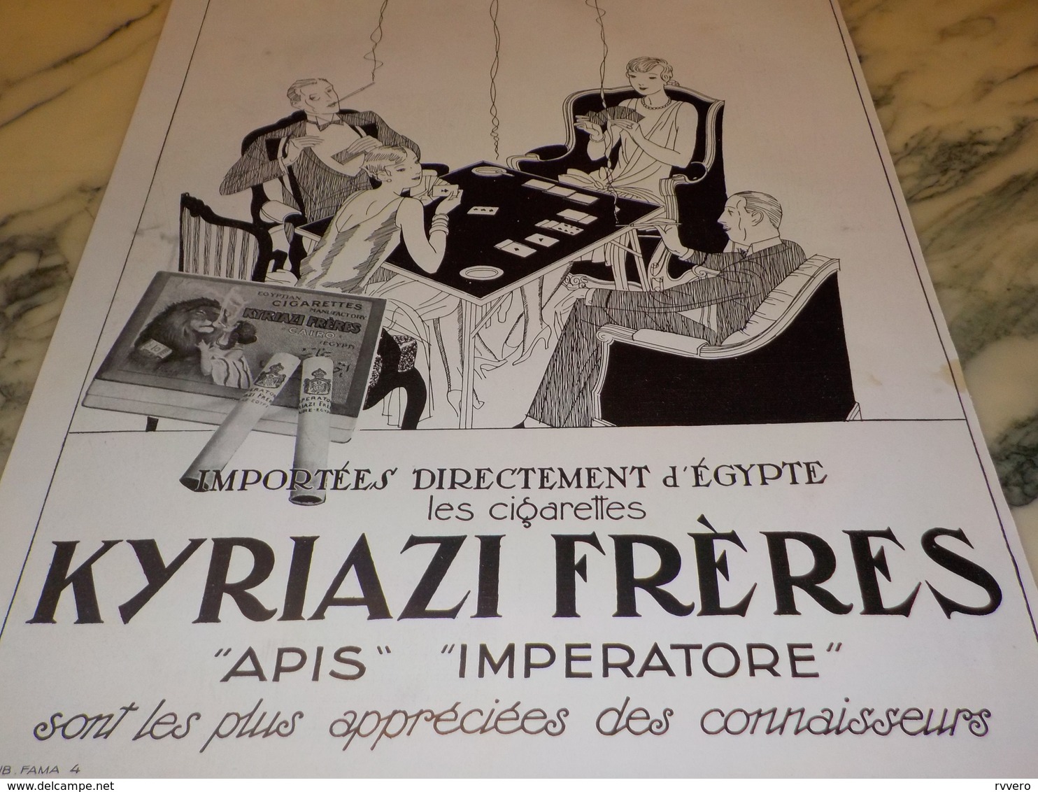 ANCIENNE PUBLICITE CIGARETTE KYRIAZI FRERES 1928 - Altri & Non Classificati