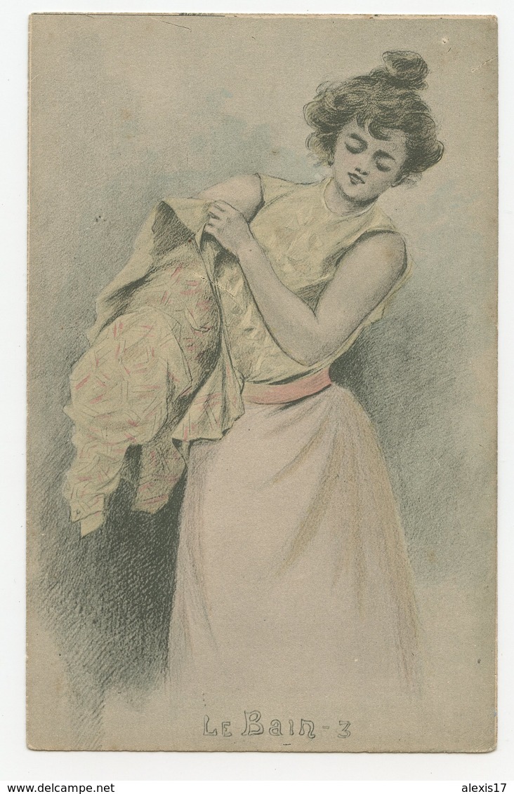 Henri Boutet.art Nouveau.éditions De L'atelier D'art En Pointe Sèche.le Lever De La Parisienne,femme érotique - Boutet