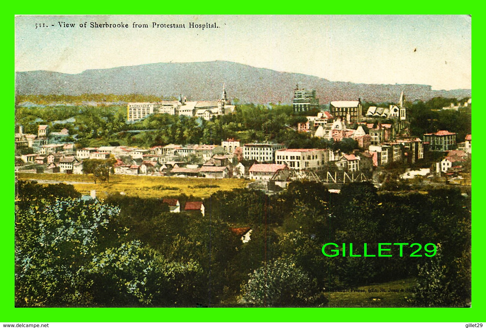 SHERBROOKE, QUÉBEC - VIEW OF SHERBROOKE FROM PROTESTANT HOSPITAL - TRAVEL IN 1906 - - Sherbrooke