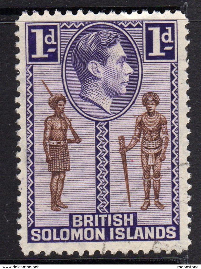 Solomon Islands GVI 1939-51 Definitives 1d Value, Used, SG 61 (B) - Islas Salomón (...-1978)