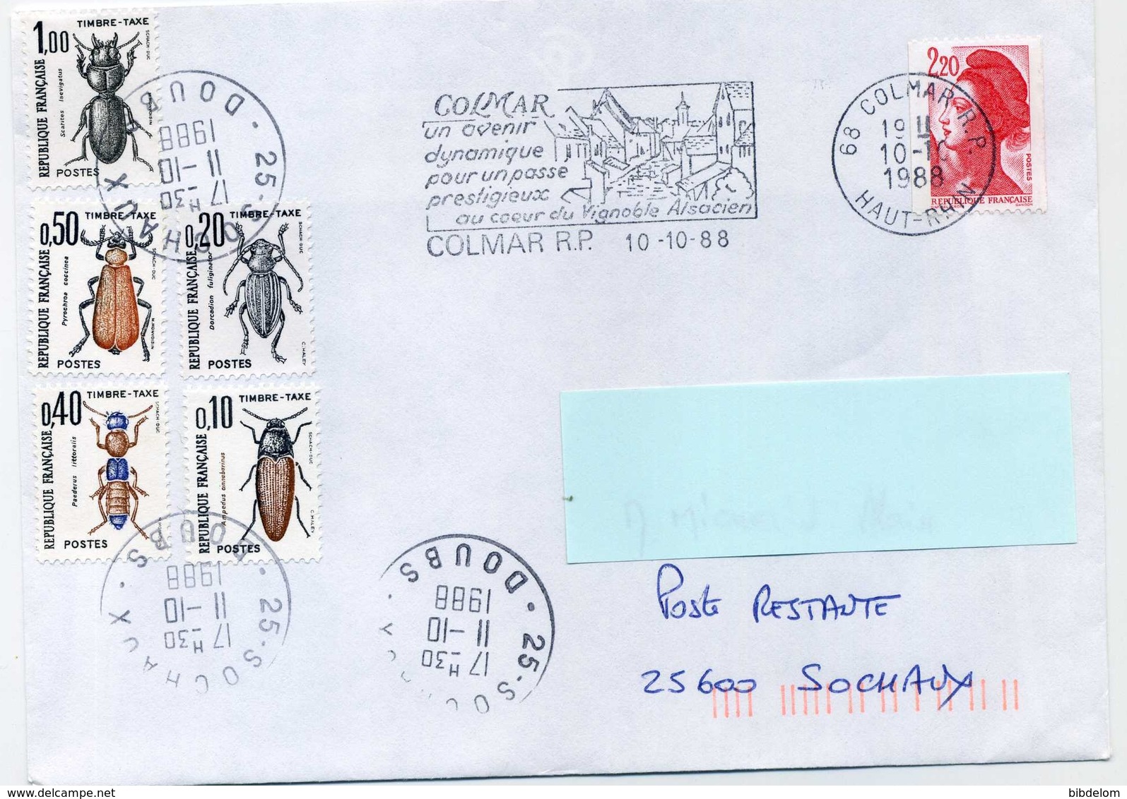 LETTRE TAXEE  POSTE RESTANTE - 1960-.... Lettres & Documents